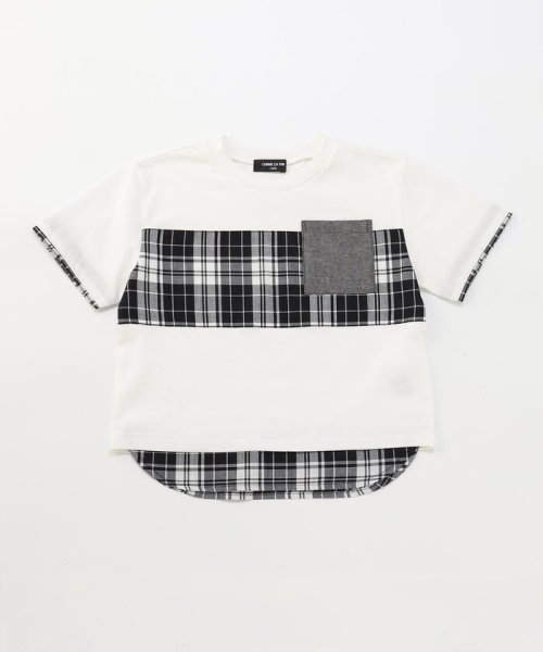 COMME CA ISM KIDS(コムサイズム（キッズ）)/マドラスチェック　半袖Tシャツ/ブラック