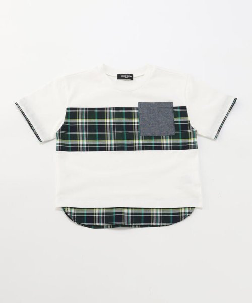 COMME CA ISM KIDS(コムサイズム（キッズ）)/マドラスチェック　半袖Tシャツ/グリーン