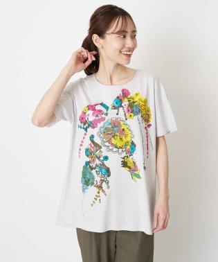 HIROKO BIS/【洗える】パラリンアートチュニックTシャツ（Floris）/505321205