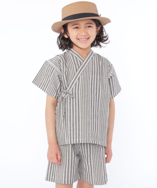 SHIPS KIDS(シップスキッズ)/SHIPS KIDS:100～120cm / 綿麻 甚平/グレー系