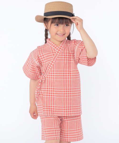 SHIPS KIDS(シップスキッズ)/SHIPS KIDS:100～120cm / 綿麻 甚平/レッド系