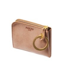 AGILITY(アジリティ)/アジリティ ミニ財布 小さい財布 二つ折り財布 ミニウォレット メンズ レディース レザー L字ファスナー 本革 日本製 AGILITY 0355/ブラウン