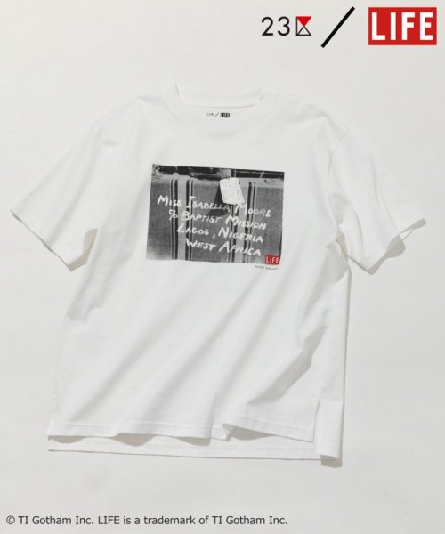 NIJYUSANKU(23区)/【23区/LIFE】PHOTO Tシャツ/ホワイト系（BAGGAGE）