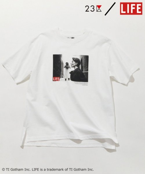 NIJYUSANKU（SMALL SIZE）(23区（小さいサイズ）)/【23区/LIFE】PHOTO Tシャツ/ホワイト系（SOPHIEMALGAT）