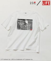NIJYUSANKU（LARGE SIZE）(２３区（大きいサイズ）)/【23区/LIFE】PHOTO Tシャツ/ホワイト系（BAGGAGE）