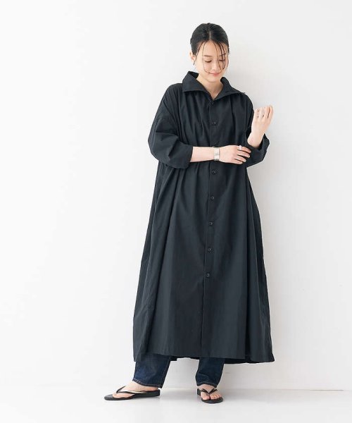 collex(collex)/【Yarmo/ヤーモ】High Collar Gathered Dress ハイ/ブラック