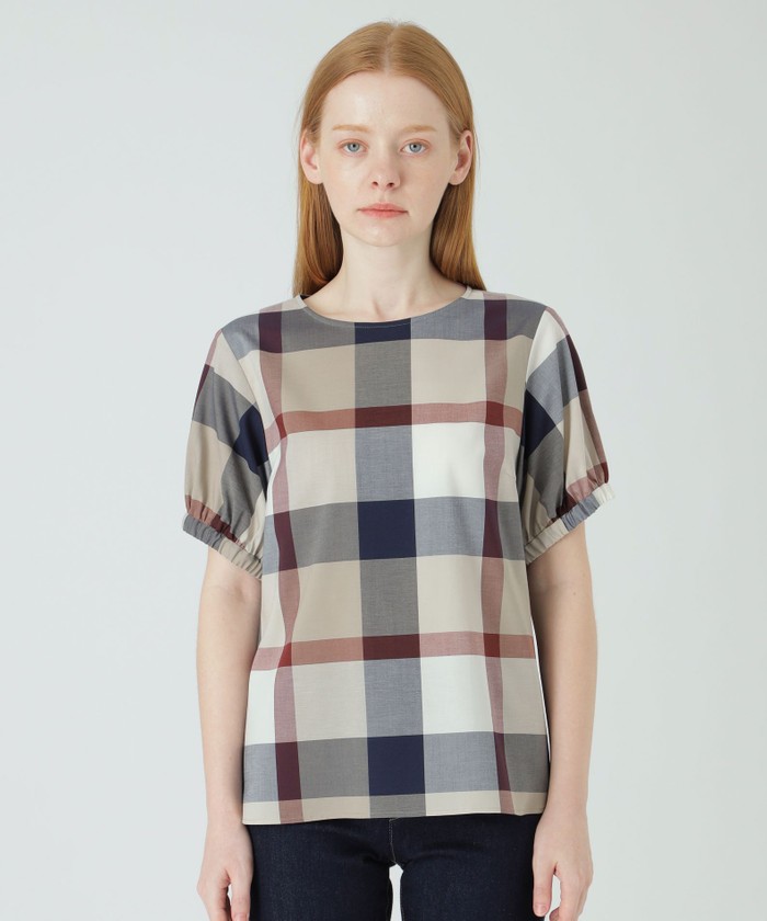 クレストブリッジチェックソフティーボイルブラウス(505303335