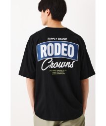 RODEO CROWNS WIDE BOWL(ロデオクラウンズワイドボウル)/メンズデニムアップリケTシャツ/BLK