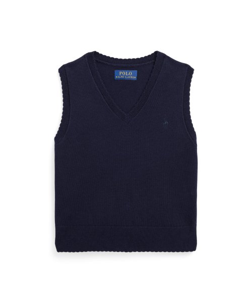 POLO RALPH LAUREN(POLO RALPH LAUREN)/(ガールズ 2才～4才)スカラップド コットン セーター ベスト/410ネイビー