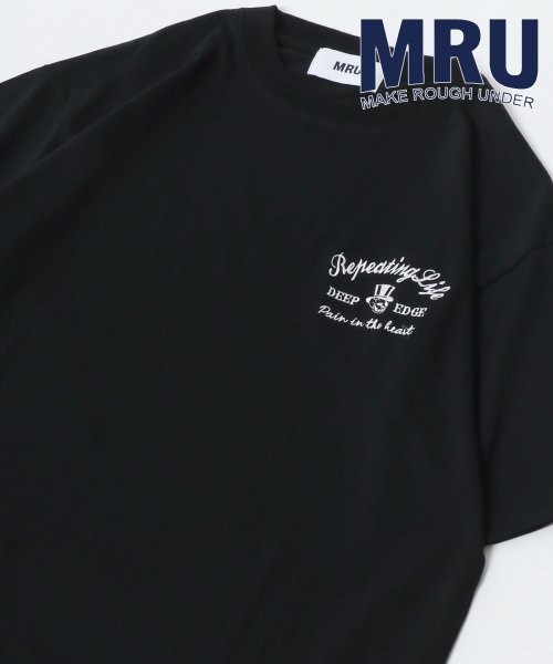 marukawa shonan(marukawa shonan)/【MRU/エムアールユー】コットン100％ ビリヤード ボウリング ルードロゴ刺繍 半袖Tシャツ/メンズ 半袖 トップス カジュアル Tシャツ 綿100 /柄2