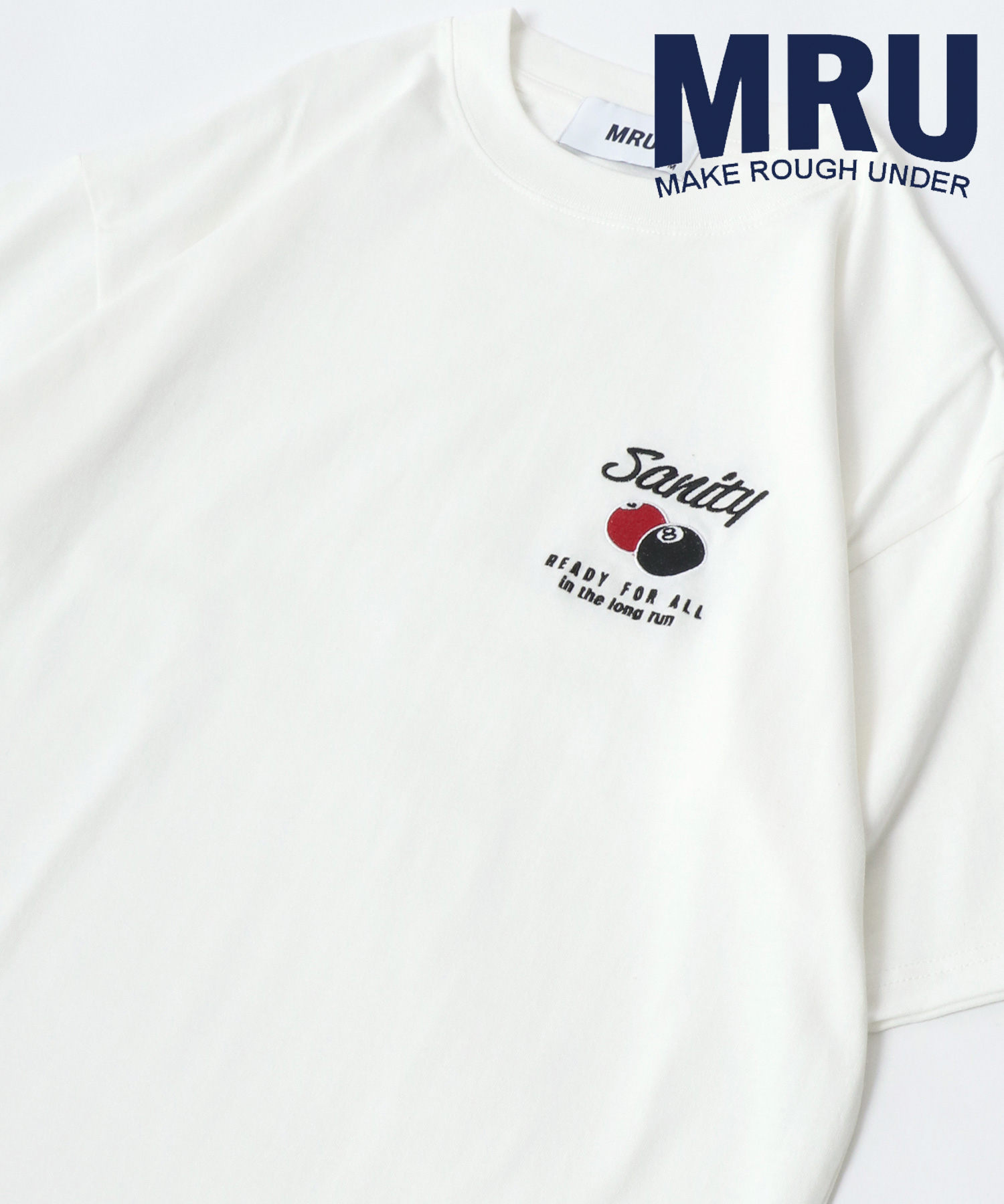 【MRU/エムアールユー】コットン100％ ビリヤード ボウリング ルードロゴ刺繍 半袖Tシャツ/メンズ 半袖 トップス カジュアル Tシャツ 綿100