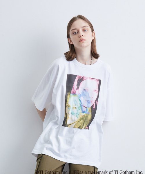 JUNRed(ジュンレッド)/【LIFE別注】photo collage T－shirts / フォトコラージュTシャツ/ホワイト系（13）