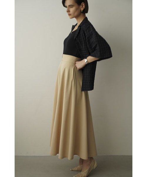 CLANE(クラネ)/W FACE FRONT ZIP FLARE SKIRT/BEIGE