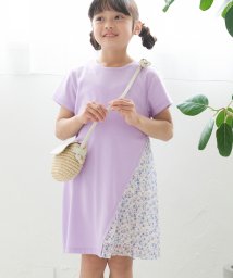 ROPE' PICNIC　KIDS(ロぺピクニックキッズ)/【KIDS】小花柄プリーツドッキングワンピース/ラベンダー（52）