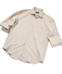 Men's Bigi(メンズビギ)/ラミー混麻調ポプリンワッシャー七分袖シャツ/ベージュ