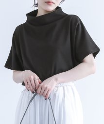 osharewalker(オシャレウォーカー)/『ひんやり冷感ボトルネックTシャツ』/ブラック