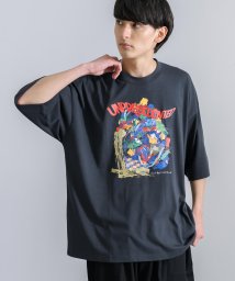 Rocky Monroe(ロッキーモンロー)/Tシャツ 半袖 刺繍 プリント カットソー メンズ レディース ビッグシルエット オーバーサイズ ゆったり ルーズ ワイド クルーネック TC天竺 カジュアル /チャコールグレー