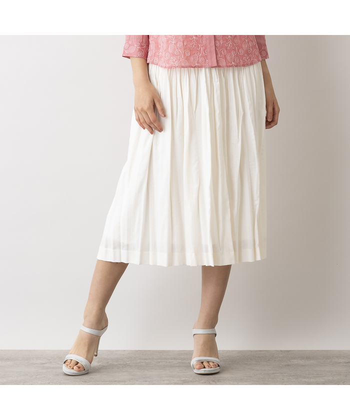 セール】【S・Mサイズ】刺繍風カラミ プリーツスカート(505329389