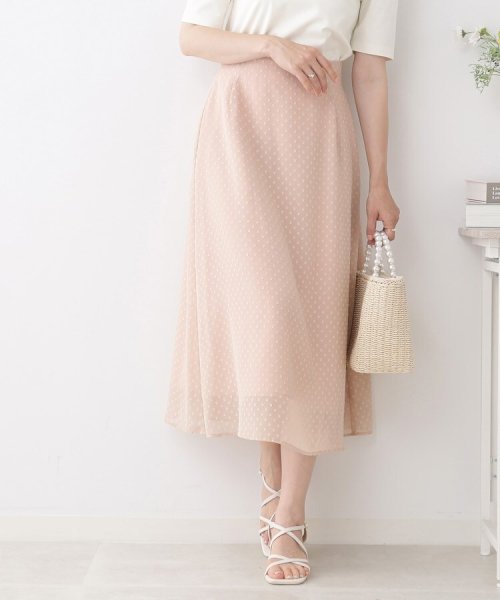Couture Brooch(クチュールブローチ)/ドットカットジャガードセミフレアースカート/ピンク（072）
