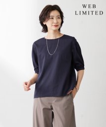 J.PRESS LADIES（LARGE SIZE）(J．プレス　レディス（大きいサイズ）)/【WEB限定カラーあり・洗える】ラミーポプリン ボリュームスリーブ ブラウス/ネイビー系