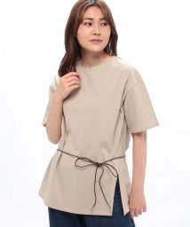 offprice.ec(offprice ec)/【Cheek/チーク】チュニック丈ベルト付きカットソー/BEIGE