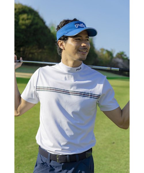 FILAGOLF(フィラゴルフ（メンズ）)/【ゴルフ】ECOスムース モックネックTシャツ衿巾4cm メンズ/ホワイト