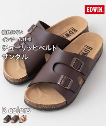 JEANS MATE(ジーンズメイト)/【EDWIN】チューリッヒ ベルト サンダル メンズ EB1007 コンフォート 紳士 事務所履き スリッパ つっかけ INTERNATIONAL BASIC/ブラウン