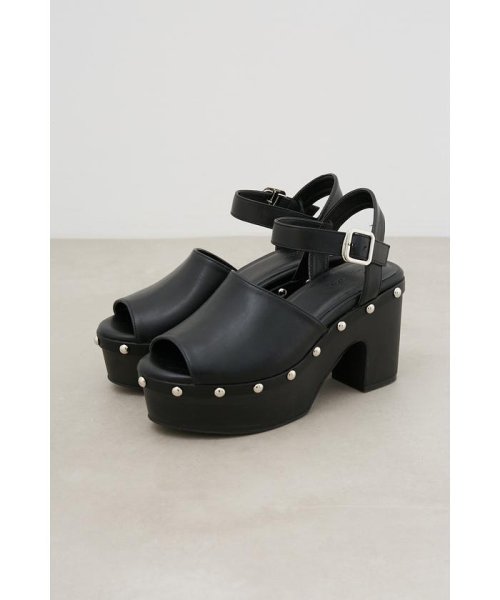 AZUL by moussy(アズールバイマウジー)/CHUNKY HEEL STUDS SANDALS/BLK