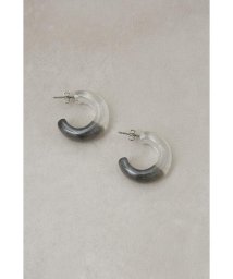 AZUL by moussy(アズールバイマウジー)/BICOLOR CLEAR HOOP EARRINGS/GRY