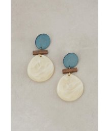 AZUL by moussy(アズールバイマウジー)/WOOD × MARBLE ACRYL EARRINGS/IVOY3