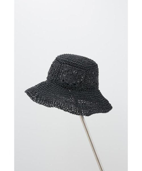 AZUL by moussy(アズールバイマウジー)/OPENWORK KNITTING MESH HAT/BLK