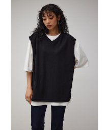 AZUL by moussy(アズールバイマウジー)/V－NECK VEST SET TEE/BLK