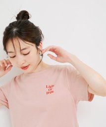 VIS(ビス)/【洗える】USAコットンちびロゴTシャツ/ピンク系（65）