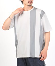 LUXSTYLE/梨地カラー切替BIGTシャツ/Tシャツ メンズ 半袖 ビッグシルエット 梨地 切替 無地 凸凹/505331247