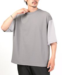 LUXSTYLE/カットジョーゼット異素材切替Tシャツ/Tシャツ メンズ 半袖 切替 異素材 ジョーゼット メンズTシャツ カットソー/505331249
