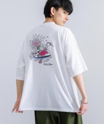 Rocky Monroe(ロッキーモンロー)/Tシャツ 半袖 刺繍 プリント スカル カットソー メンズ レディース ビッグシルエット オーバーサイズ ゆったり ルーズ ワイド クルーネック TC天竺 カジ/オフホワイト系