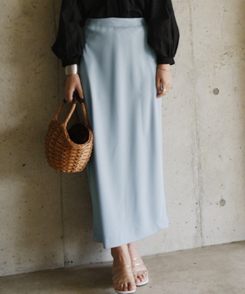 セール】梨地ナロースカート スカート レディース 春夏 ボトムス