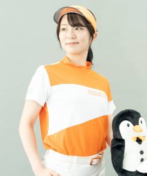 Munsingwear(マンシングウェア)/『ENVOY』サンスクリーン鹿の子バイカラーモックネックシャツ【アウトレット】/オレンジ