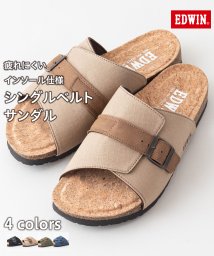 JEANS MATE(ジーンズメイト)/【EDWIN】シングルベルトサンダル メンズ EW9303 フットベッド 紳士 事務所履き スリッパ つっかけ/ベージュ