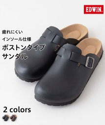 JEANS MATE(ジーンズメイト)/【EDWIN】ボストンタイプ サンダル EW9071 コンフォート 紳士 事務所履き スリッパ つっかけ/ブラック