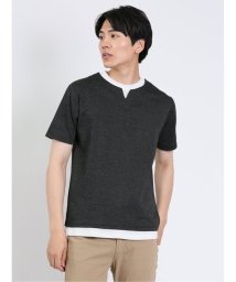 TAKA-Q/フェイクレイヤード キーネック 半袖 メンズ Tシャツ カットソー カジュアル インナー ビジネス ギフト プレゼント/505333130