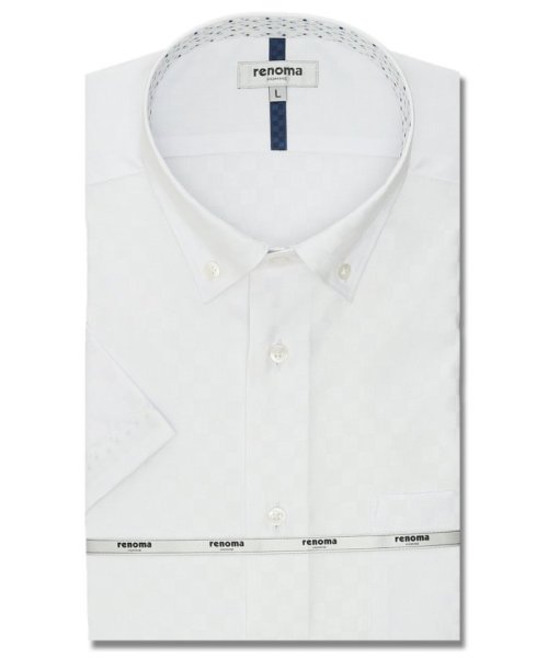 TAKA-Q(タカキュー)/形態安定 スタンダードフィット ショートボタンダウン 半袖 シャツ メンズ ワイシャツ ビジネス yシャツ 速乾 ノーアイロン 形態安定/ホワイト