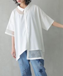 osharewalker/『メッシュ切替アシメデザインシャツ』/505333209