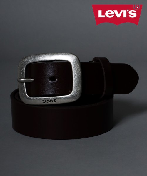 SITRY(SITRY)/【SITRY】【Levi's】スクエアバックル 35mm レザーベルト/ メンズ レザー ベルト 革 牛革 カジュアル /ダークブラウン