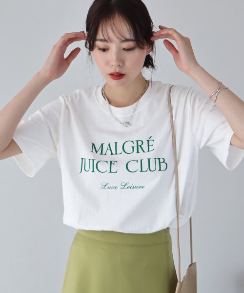 BLUEEAST(ブルーイースト)/MALGRE JUICE CLUBプリントTシャツ/オフホワイト