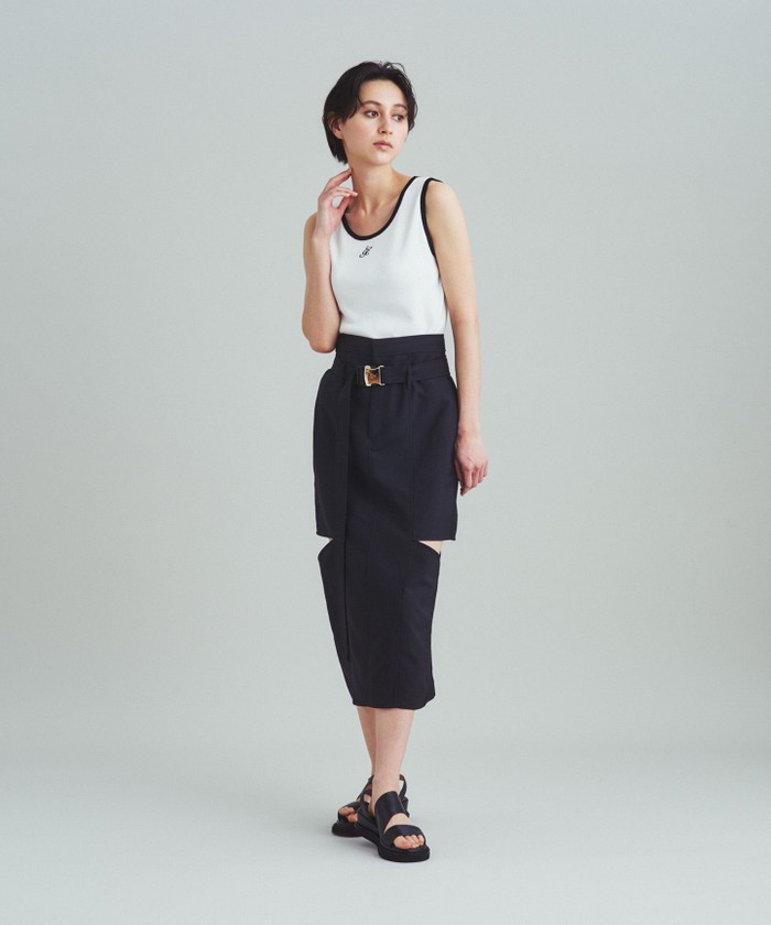 GRACECONTINENTAL カットアウトタイトスカート ブラック 38 GRACECONTINENTAL カットアウトタイトスカート ブラック 38