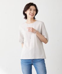 J.PRESS LADIES(J．プレス　レディス)/【WEB限定カラーあり・抗菌消臭・吸水速乾】サッカージャージー ボリュームスリーブ カットソー/ベージュ系1