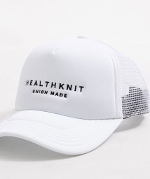 healthknit(ヘルスニット)/Healthknit ロゴ刺繍メッシュCAP　帽子/ホワイト
