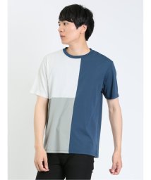 m.f.editorial(エムエフエディトリアル)/接触冷感 切替クルーネック 半袖 メンズ Tシャツ カットソー カジュアル インナー ビジネス ギフト プレゼント/ダークグリーン