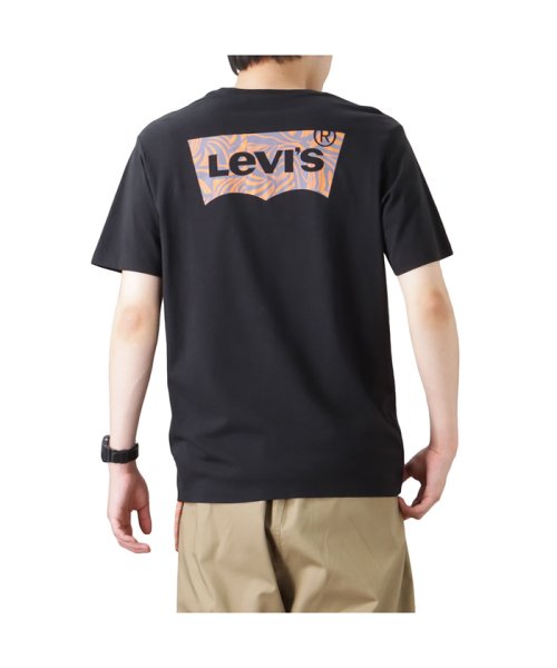 MAC HOUSE(men)(マックハウス（メンズ）)/Levi's リーバイス グラフィック クルーネックTシャツ BW PATTERN FILL CAVIAR 22491－1214/ブラック